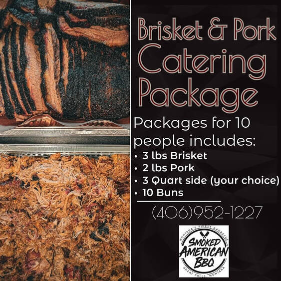 SMOKED.’s sliced brisket and pulled pork prepared for a catering spread